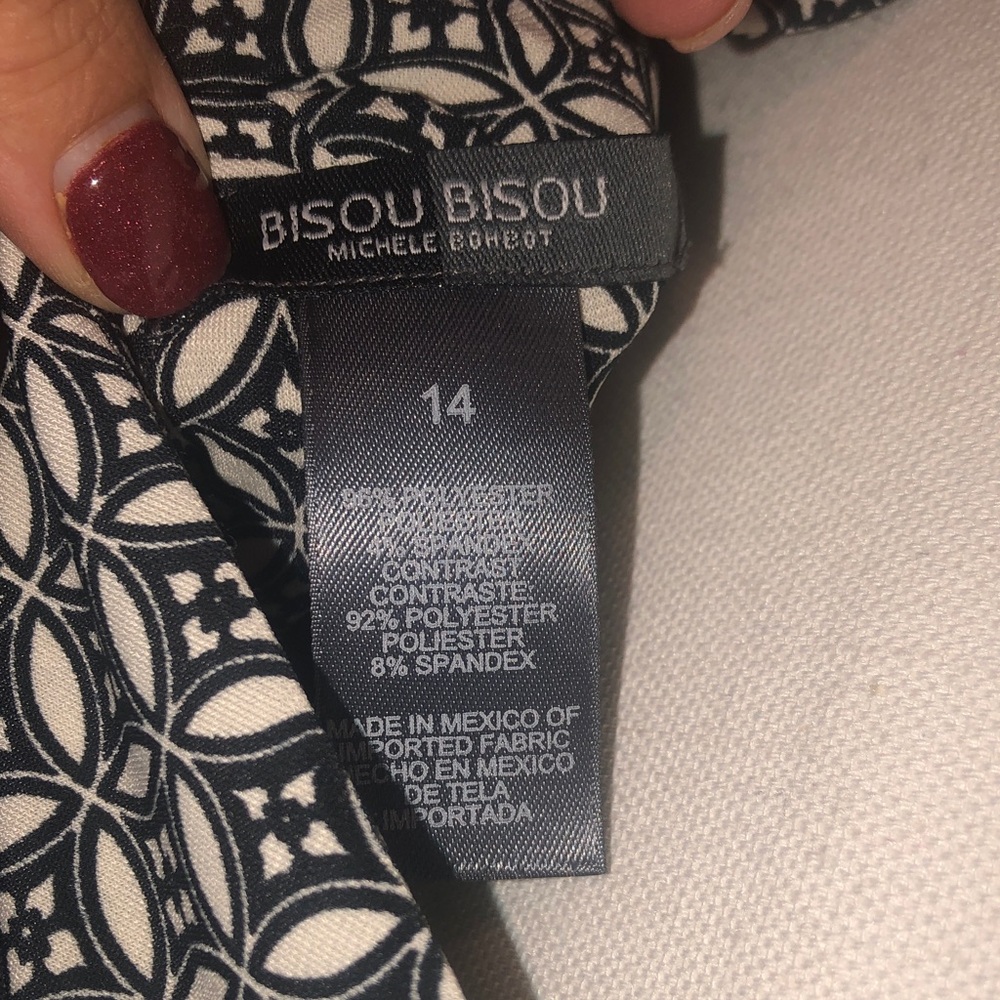 Bisou Bisou Black and White Geometric Midi Dress - Picture 6 of 7